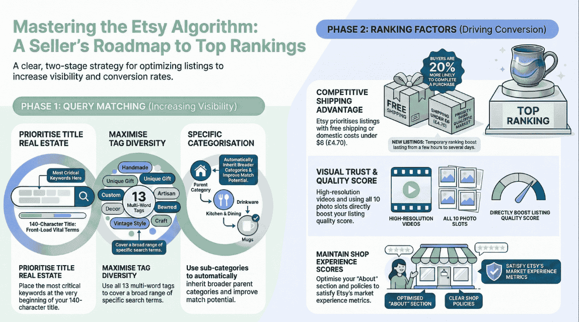 Etsy ranking roadmap visual